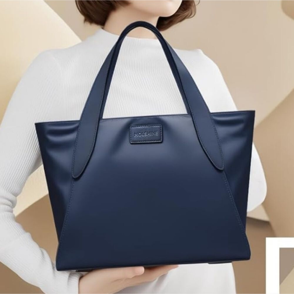 Women's Large Navy Blue Nylon Hobo Tote Bag -NIP